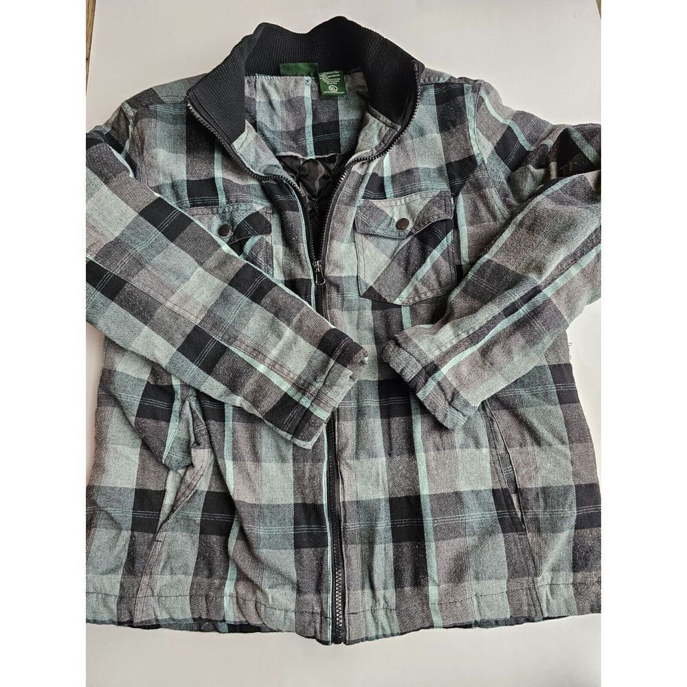 Stillwater Supply Jacket teal/black plaid Size XL